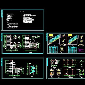 钢结构走廊楼梯cad施工设计图