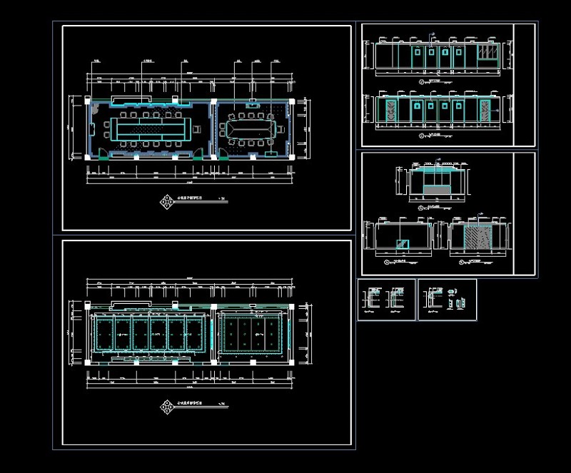 高档多功能<a href=https://www.yitu.cn/sketchup/huiyishi/index.html target=_blank class=infotextkey>会议室</a>CAD装修施工图