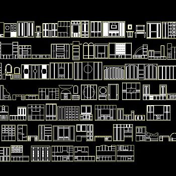 室内装修上百种家具CAD模块图纸