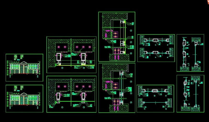 幕墙及平开<a href=https://www.yitu.cn/sketchup/chuang/index.html target=_blank class=infotextkey>窗</a>节点详细<a href=https://www.yitu.cn/su/7590.html target=_blank class=infotextkey>设计</a>cad施工图