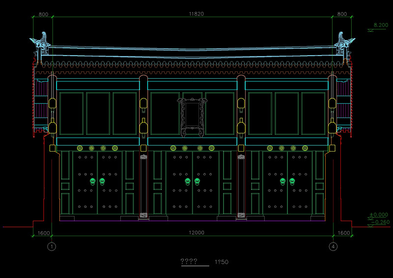 古建筑大门cad<a href=https://www.yitu.cn/su/6996.html target=_blank class=infotextkey>模块</a>