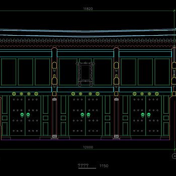 古建筑大门cad模块