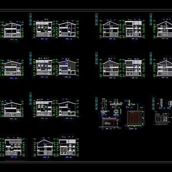 别墅立面图集CAD图纸