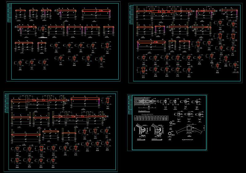 梁结构施工图cad源文件