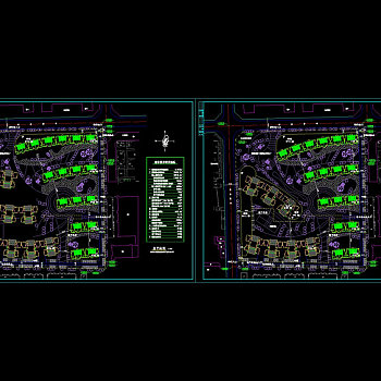 两个小区规划总平面图cad图纸