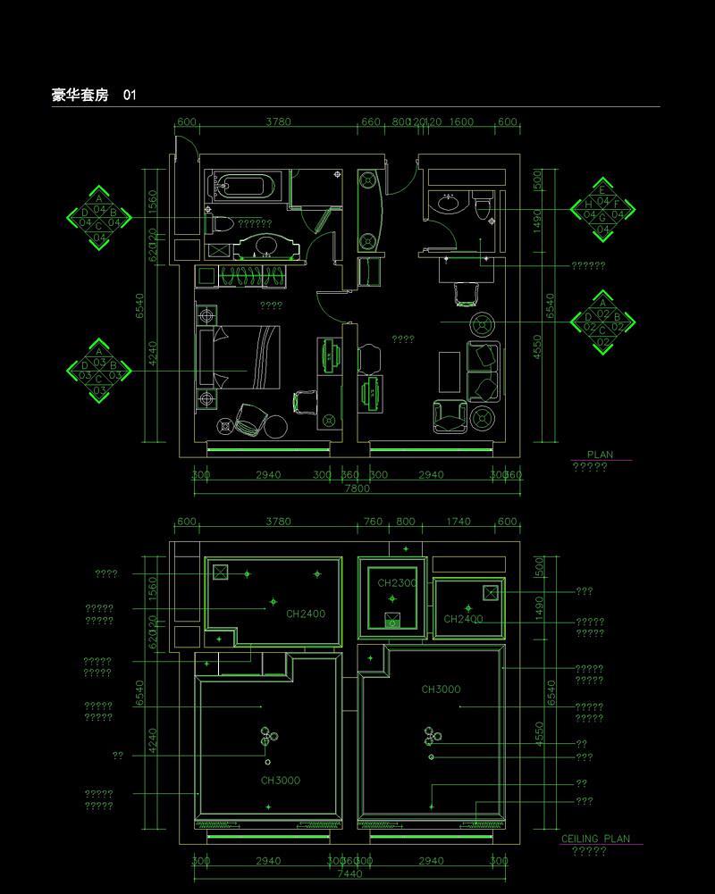 豪华客房cad<a href=https://www.yitu.cn/su/7937.html target=_blank class=infotextkey>图纸</a>