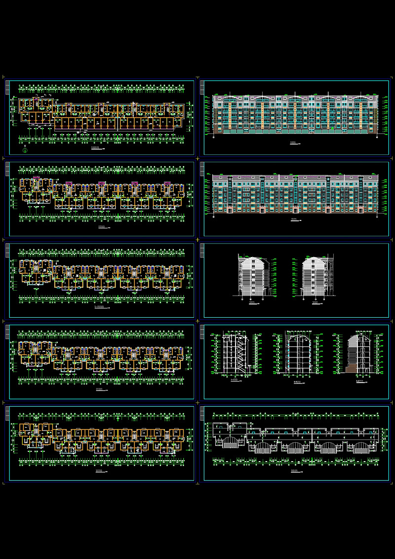 高级住宅<a href=https://www.yitu.cn/su/7987.html target=_blank class=infotextkey>小区</a><a href=https://www.yitu.cn/su/7580.html target=_blank class=infotextkey>多层住宅</a>cad施工图