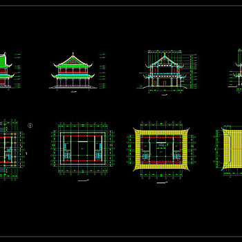 仿古建筑cad图纸