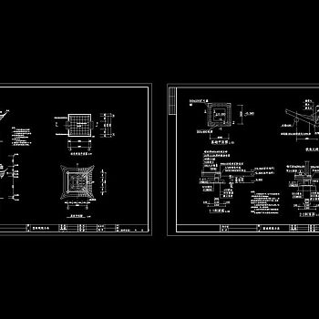 四角亭cad图纸