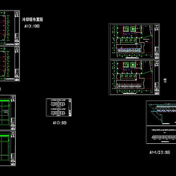 冷却塔系统cad图纸