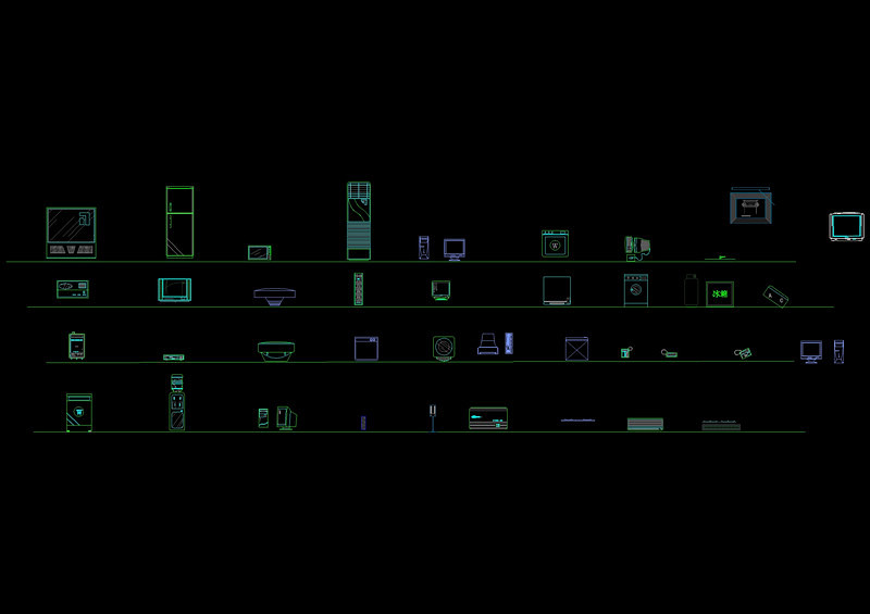 CAD电器设备常用图块