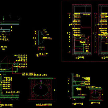 洗手台cad图纸