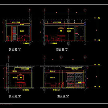 别墅立面cad建筑图纸