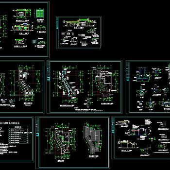 某公园茶室施工图cad图纸