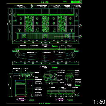 宾馆前台cad图纸