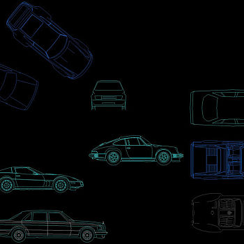 交通工具cad图块