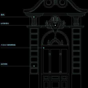 欧式大门cad图纸