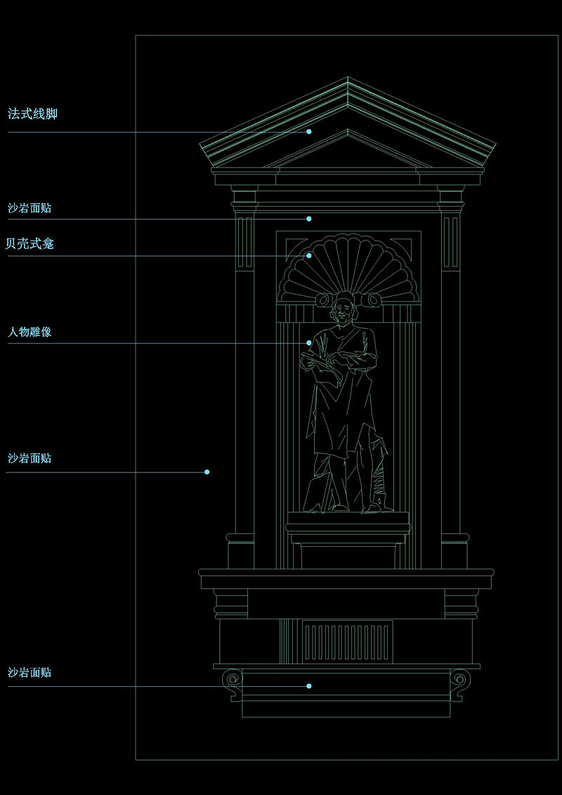 大门<a href=https://www.yitu.cn/sketchup/diaoke/index.html target=_blank class=infotextkey>雕塑</a>cad图块素材