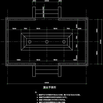 旗杆结构cad平面素材