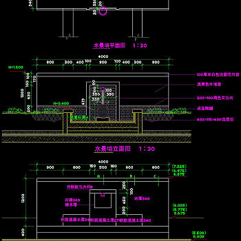 水景墙平面图cad素材
