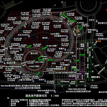 游泳池详图cad图纸