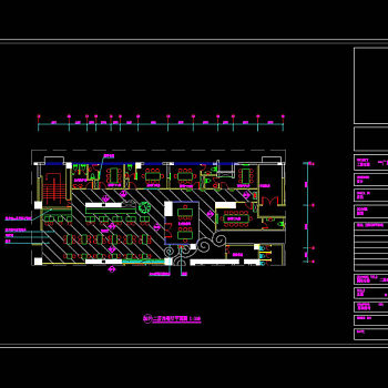 二层西餐厅平面图cad图纸