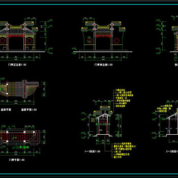 门亭CAD建筑图纸CAD图纸