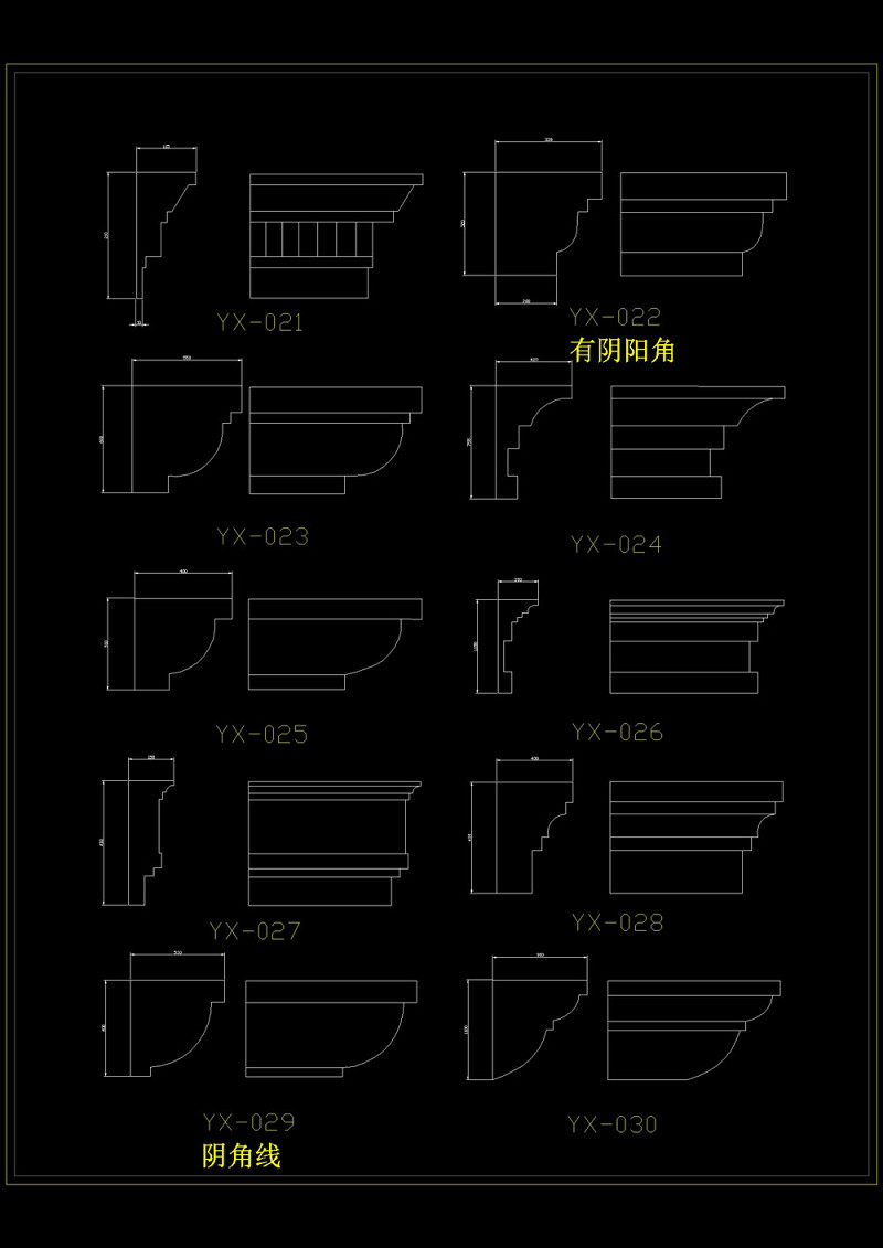 欧式CAD檐线条cad<a href=https://www.yitu.cn/su/7937.html target=_blank class=infotextkey>图纸</a>