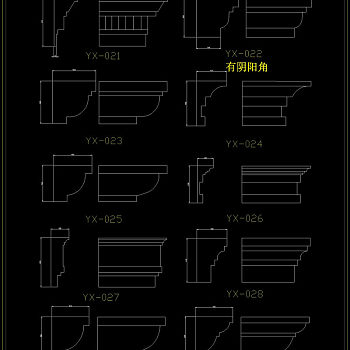 欧式CAD檐线条cad图纸