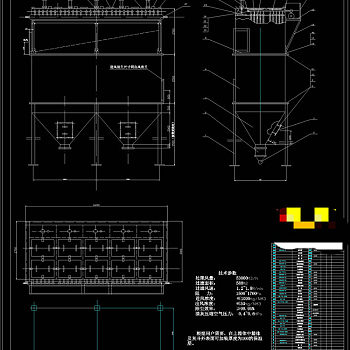 万脉冲喷吹除尘器CAD机械图纸