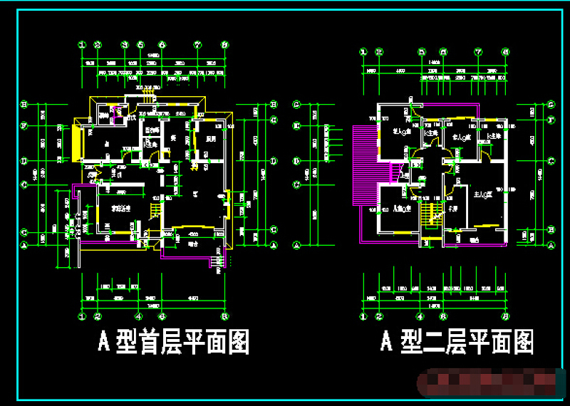 CAD别墅<a href=https://www.yitu.cn/su/7392.html target=_blank class=infotextkey>平面</a>图