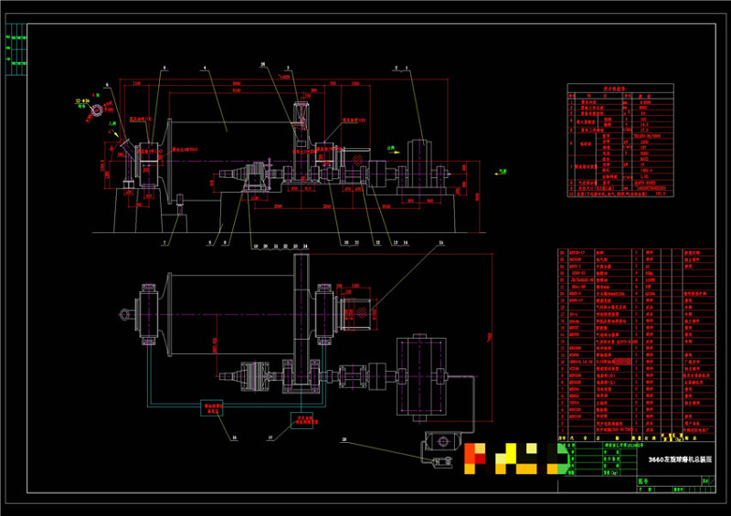 磨机总装图CAD机械<a href=https://www.yitu.cn/su/7937.html target=_blank class=infotextkey>图纸</a>
