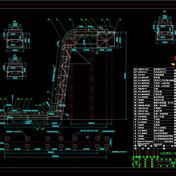 大倾角皮带机总图CAD机械图纸
