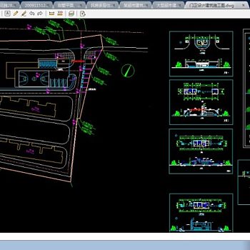 大型社区门卫设计CAD建筑施工图纸