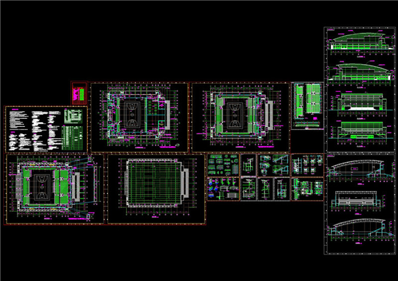 某体育馆施工图CAD<a href=https://www.yitu.cn/su/7937.html target=_blank class=infotextkey>图纸</a>