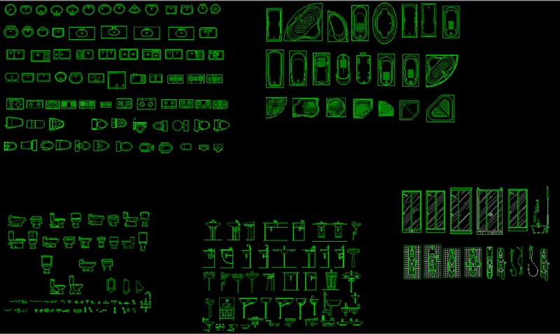 CAD洁具常用<a href=https://www.yitu.cn/su/6996.html target=_blank class=infotextkey>模块</a>图片