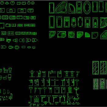 CAD洁具常用模块图片
