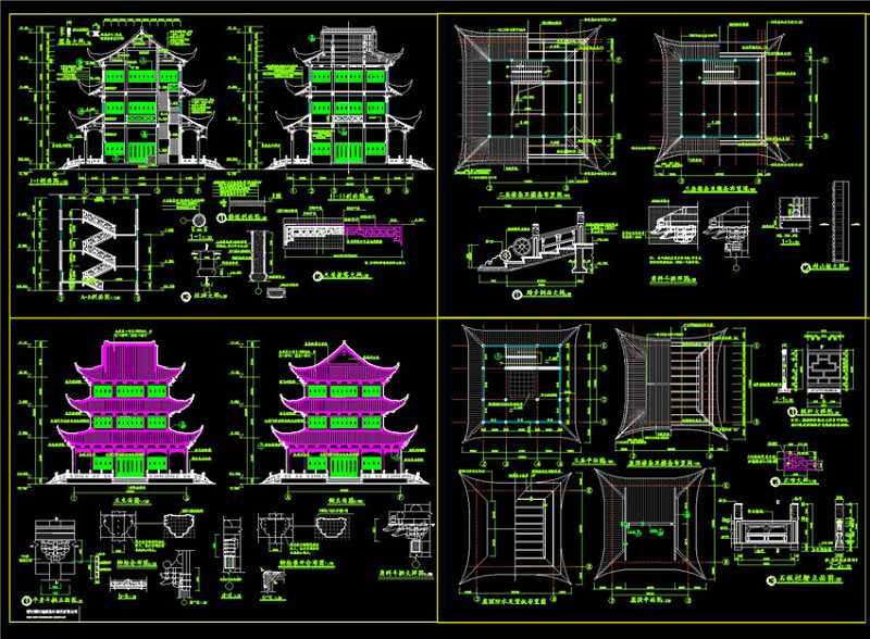 殿阁CAD景观<a href=https://www.yitu.cn/su/7937.html target=_blank class=infotextkey>图纸</a>