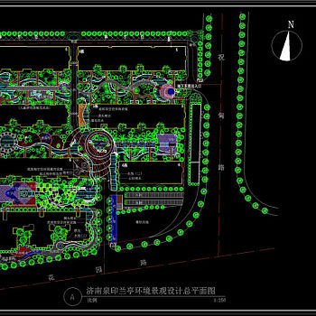 济南泉印兰亭总平面图CAD景观图纸