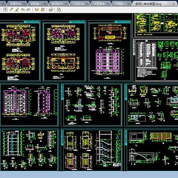 某小高层公寓全套cad设计图带效果图