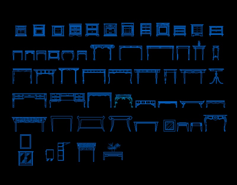 CAD立面桌椅<a href=https://www.yitu.cn/su/6996.html target=_blank class=infotextkey>模块</a>图片