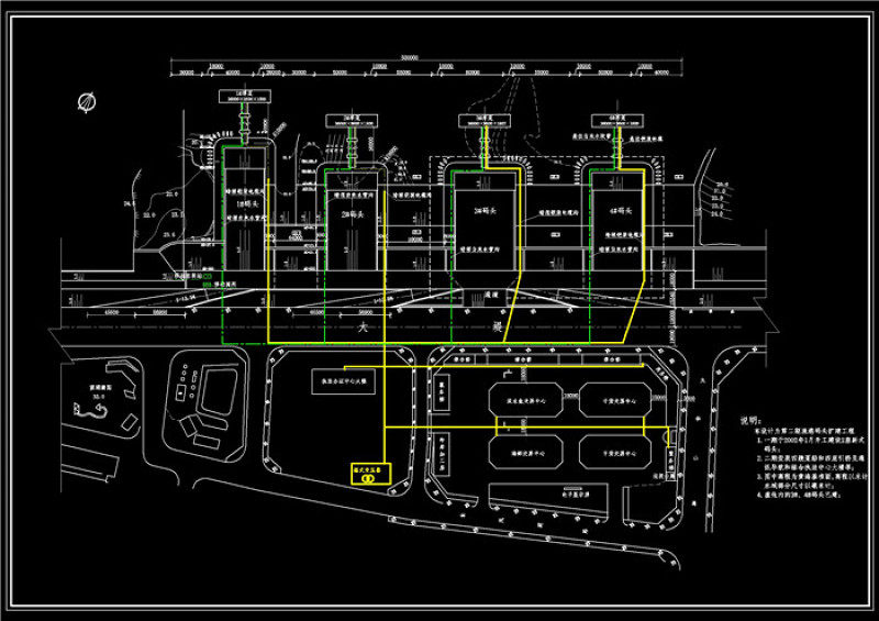 鱼港码头平面布置图CAD图纸