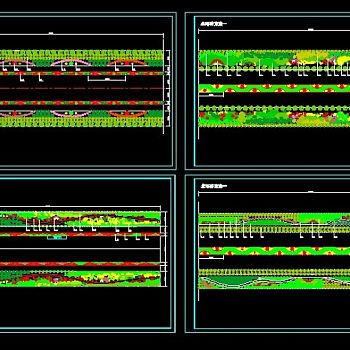 道路绿化设计图纸cad图纸