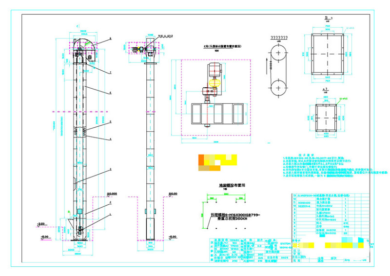 斗提机安装布置总图CAD景观<a href=https://www.yitu.cn/su/7937.html target=_blank class=infotextkey>图纸</a>