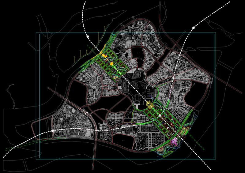 广州大学城中心区cad<a href=https://www.yitu.cn/su/7937.html target=_blank class=infotextkey>图纸</a>素材