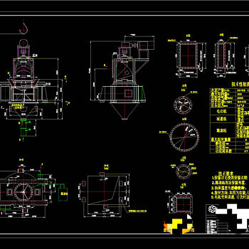 高效水平涡流选粉机CAD机械图纸