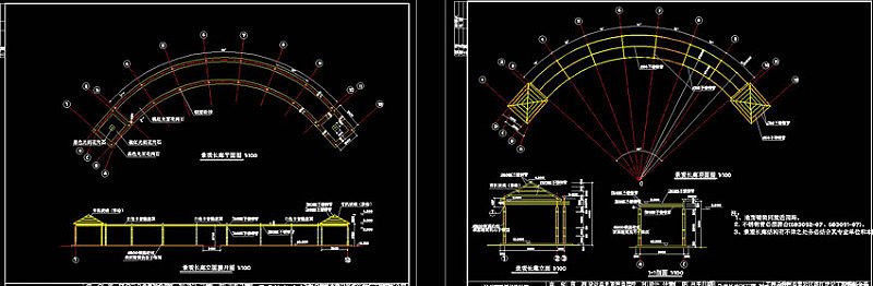 景观长廊cad图纸