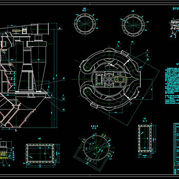 高效转子式选粉机CAD机械图纸