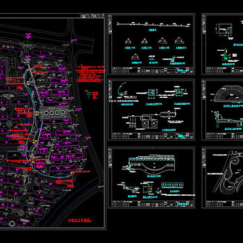 南昌某小区水景cad给排水设计图纸