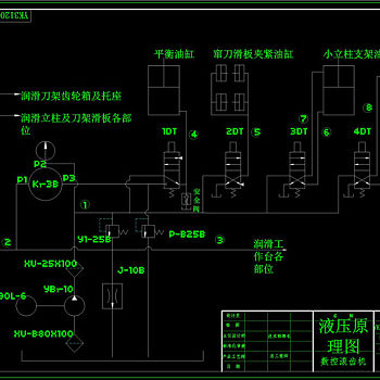 液压原理图cad机械工业图纸